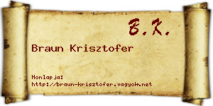 Braun Krisztofer névjegykártya